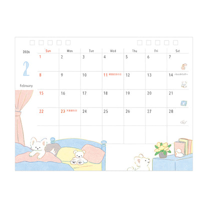 2026 Dog Desk Ring Calendar · Midori