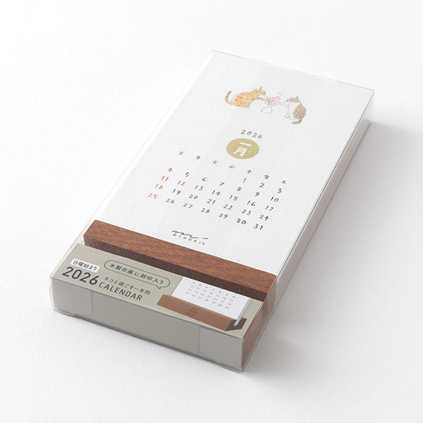 2026 Cat Stand Calendar · Midori