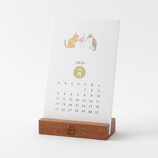 2026 Cat Stand Calendar · Midori