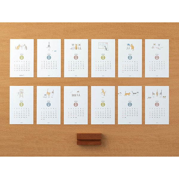 2026 Cat Stand Calendar · Midori