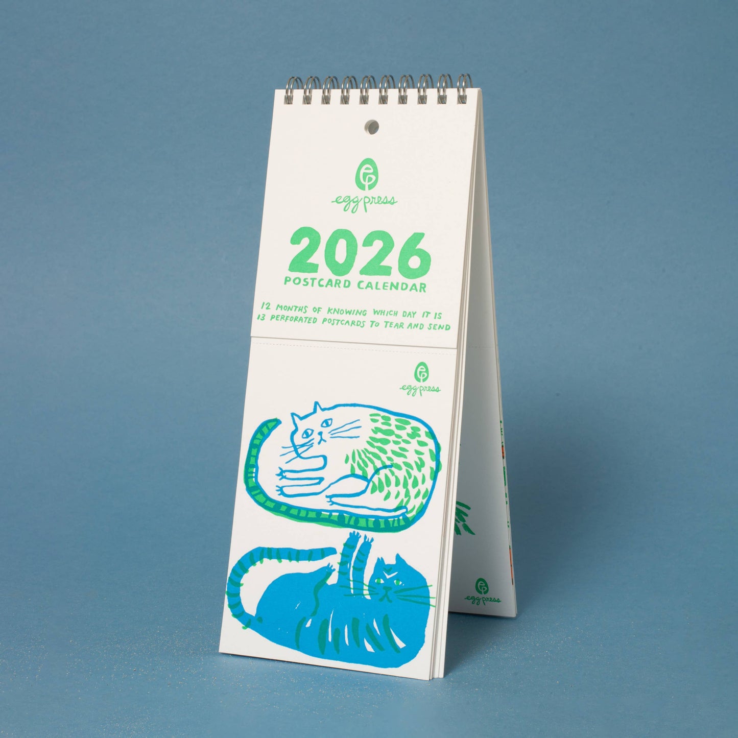 2026 Letterpress Postcard Wall Calendar
