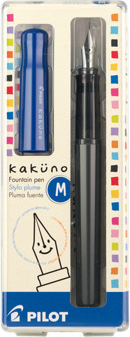 Kakuno Fountain Pen Gray Barrel/Blue Cap - M