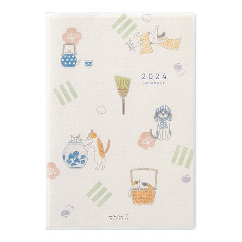 2024 Cat Pocket Diary B6 - Midori