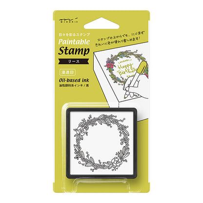 Wreath Pre-Inked Paintable Stamp · Midori