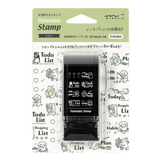 Paintable Rotary Dial Stamp - List · Midori