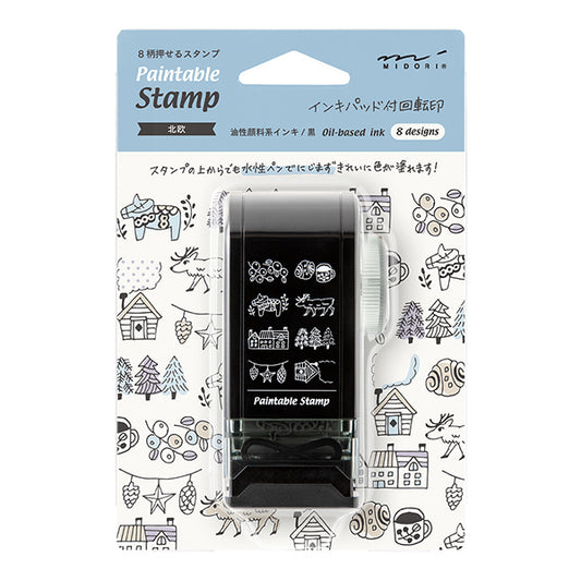 Paintable Rotary Dial Stamp - Nordic · Midori