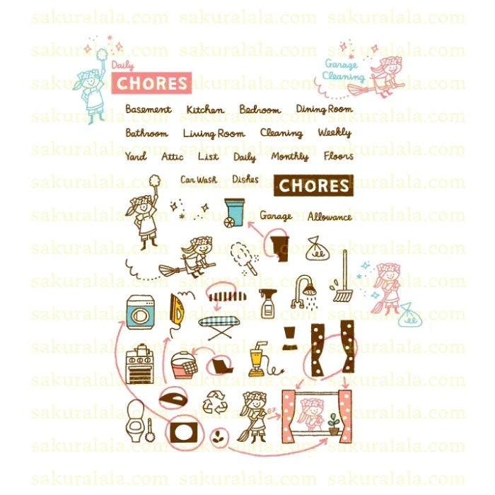 365: Chores Clear Stamps · Sakuralala