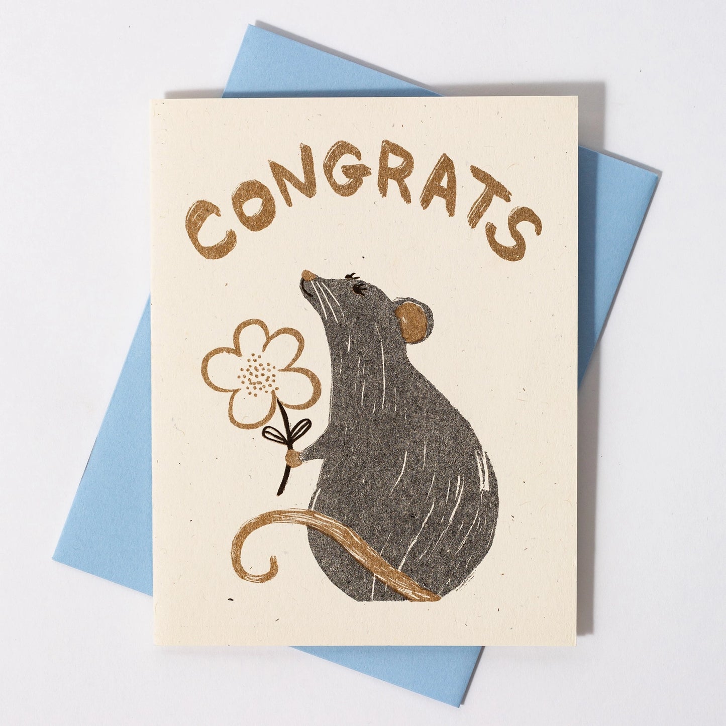 Congrats Rat Risograph Card · Bromstad Printing Co.