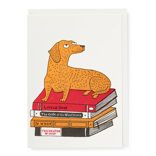 Bookshop Dog Greeting Card · Archivist Gallery