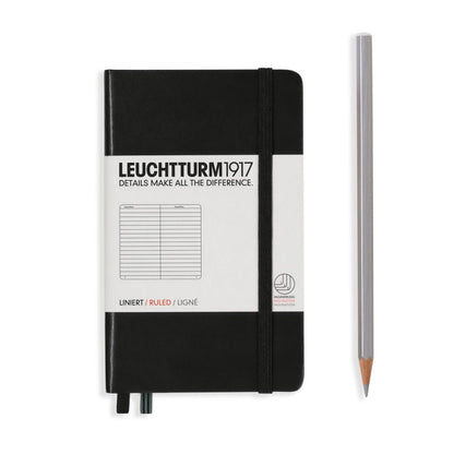 Leuchtturm1917 Pocket A6 Ruled Hardcover - Black