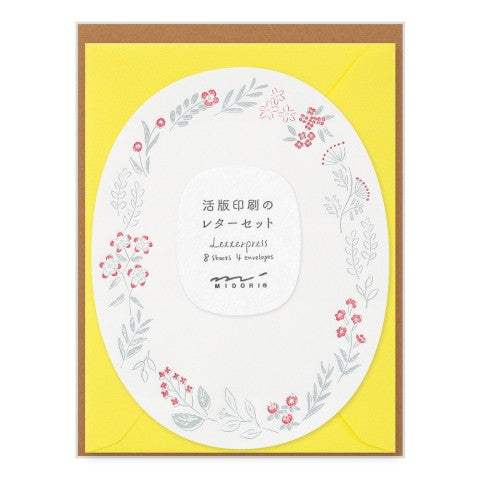 Midori Letterpress Letter Set - Wreath
