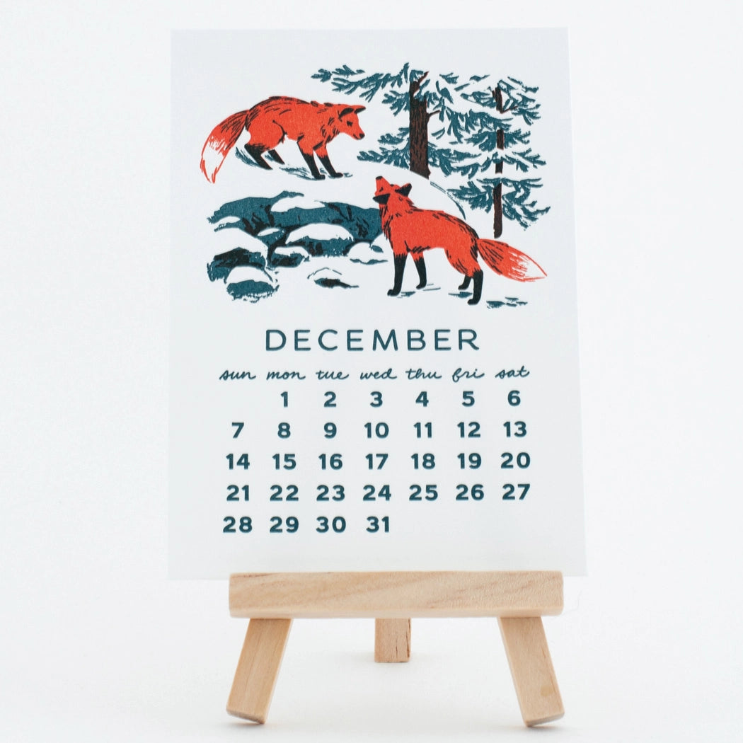 2025 Forest Friends Letterpress Desk Calendar · Smudge Ink