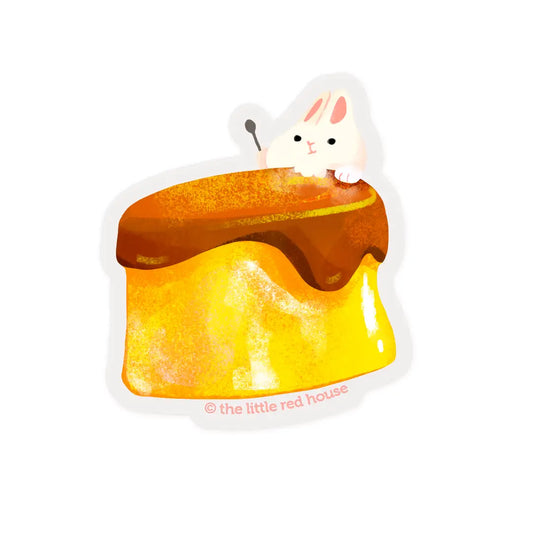 Pudding Bunny Clear Sticker · The Little Red House