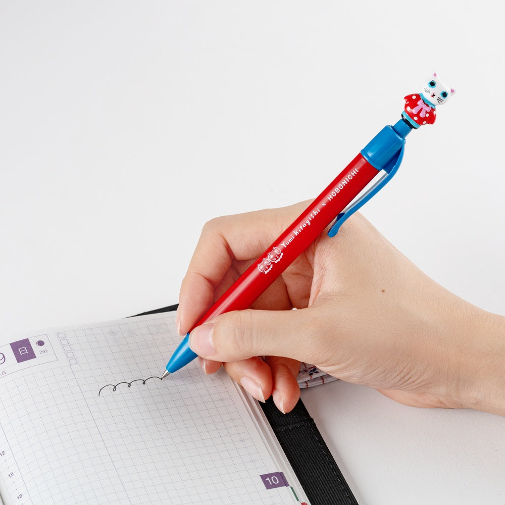 Yumi Kitagishi Ballpoint Pen / White Cat · Hobonichi