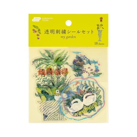 iyo okumi: Transparent Embroidery Sticker Set 《My Garden》 · Hobonichi