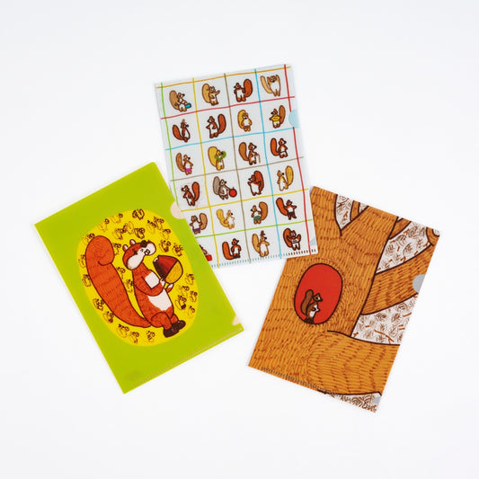 100%ORANGE: Squirrel’s Moving Day Folders《Set of 3 | A6 Size》 · Hobonichi