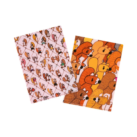 100%ORANGE: Squirrel’s Moving Day Folders 《Set of 2 | A5 Size》 · Hobonichi