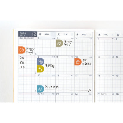 Hobonichi TSUKI no IRO: Schedule Sticker Set