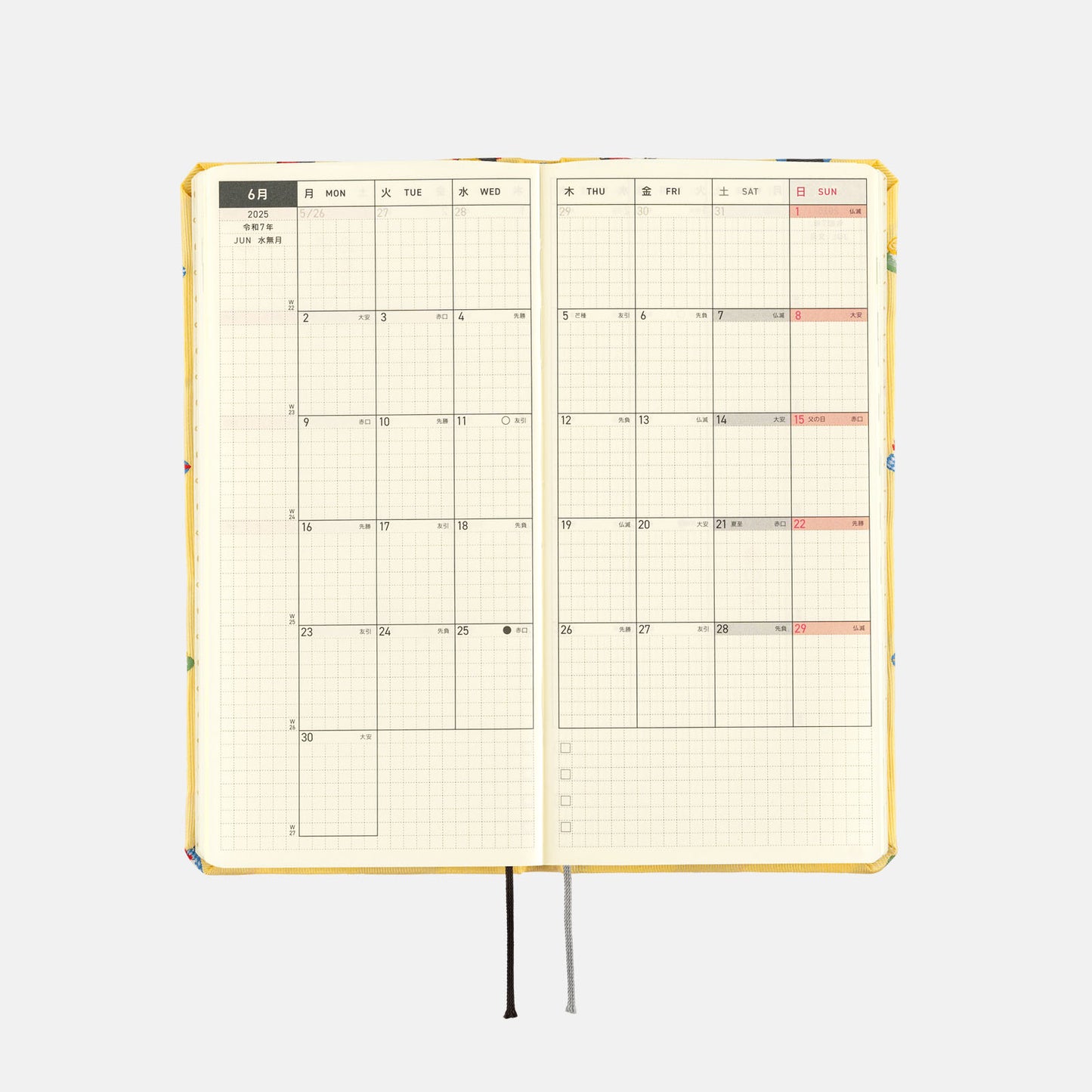 Bow & Tie: Sushi · 2025 Japanese Hobonichi Techo Weeks