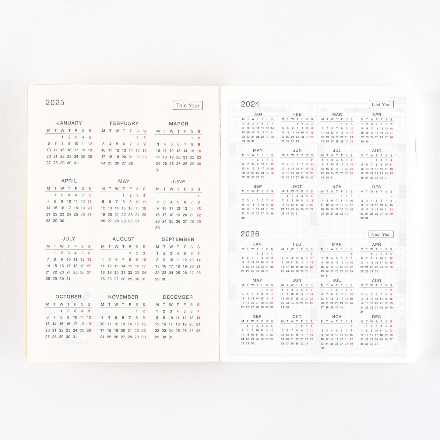 2025 Hobonichi Techo English Original Book (January Start)