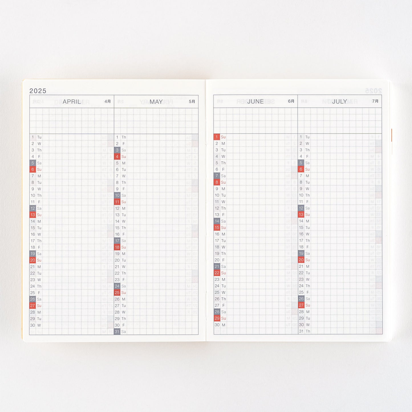 2025 Hobonichi Techo English Original Book (January Start)