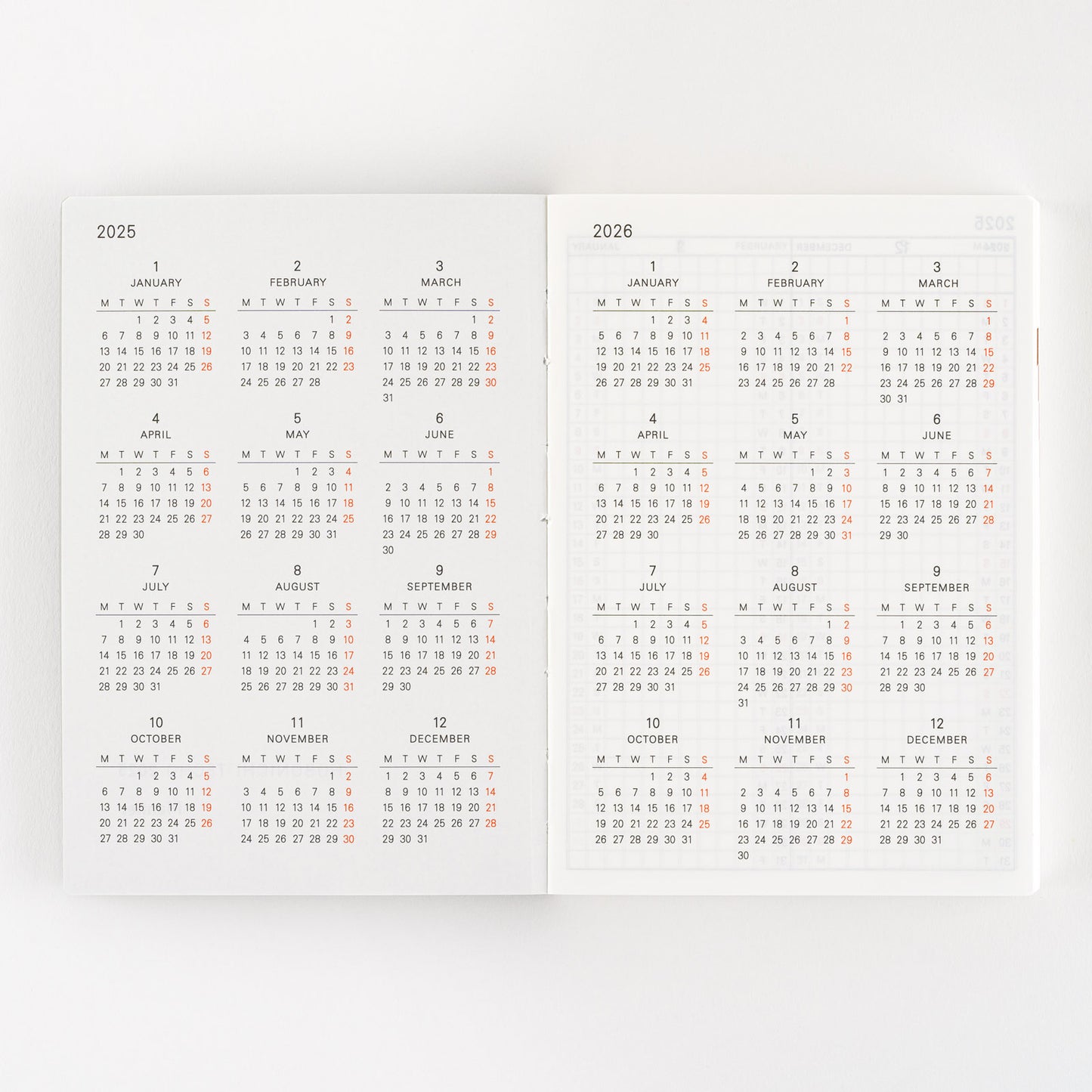 2025 Hobonichi Techo English Planner Book (January Start)