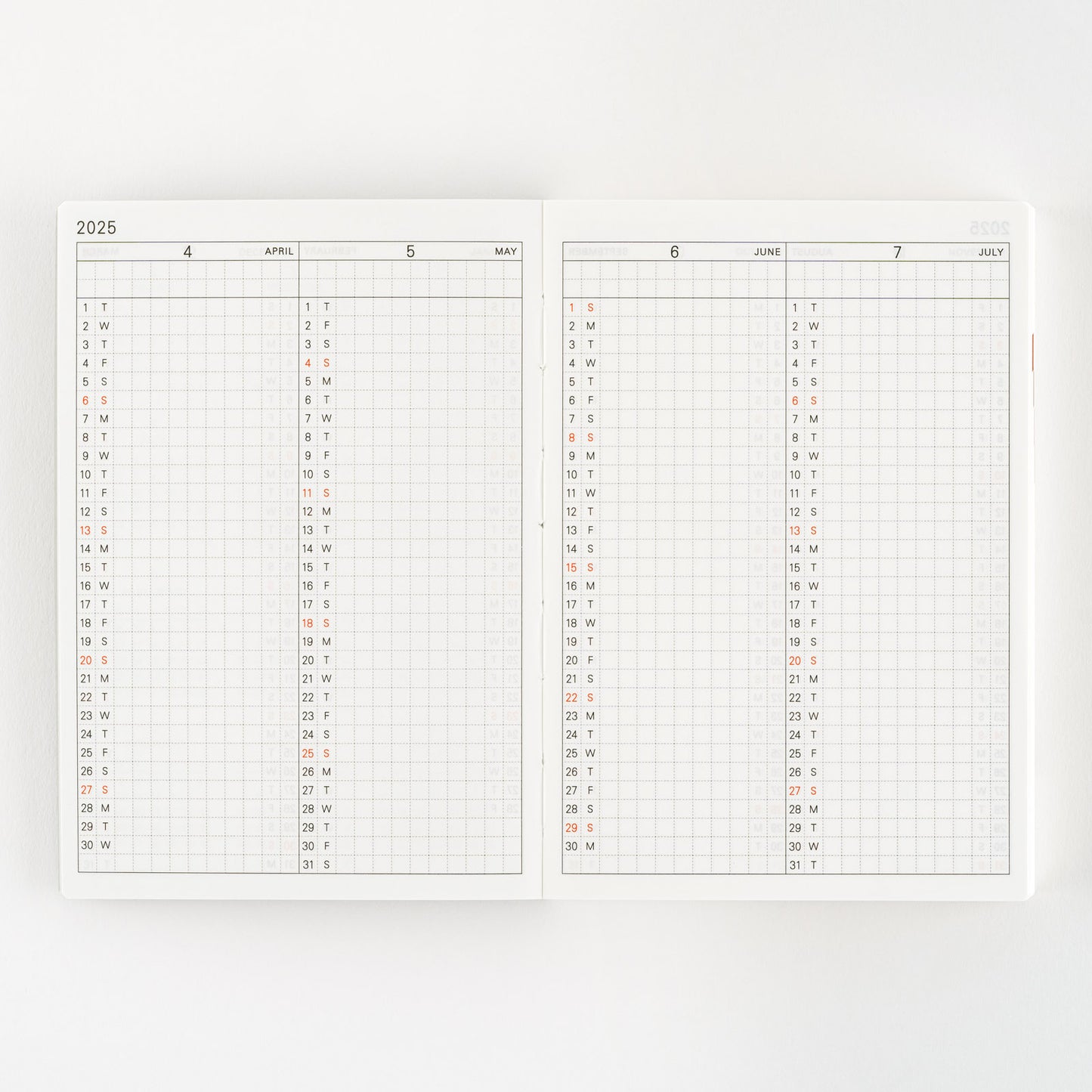 2025 Hobonichi Techo English Planner Book (January Start)