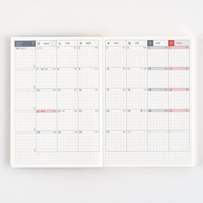 2025 Hobonichi Techo Day-Free Book A6 Size