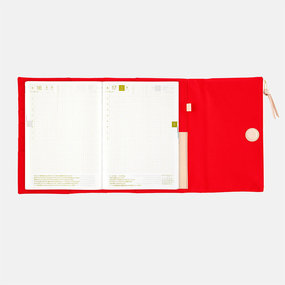 Tragen (Red) · A5 Cousin Cover for Hobonichi Techo