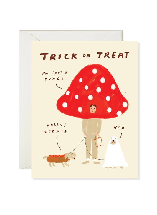 Fungi Halloweenie Cute Mushroom Halloween Card · Karen Schipper