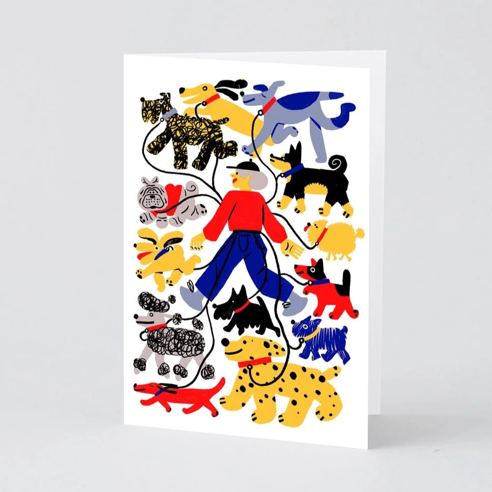 NY Dog Walker Greetings Card · Wrap