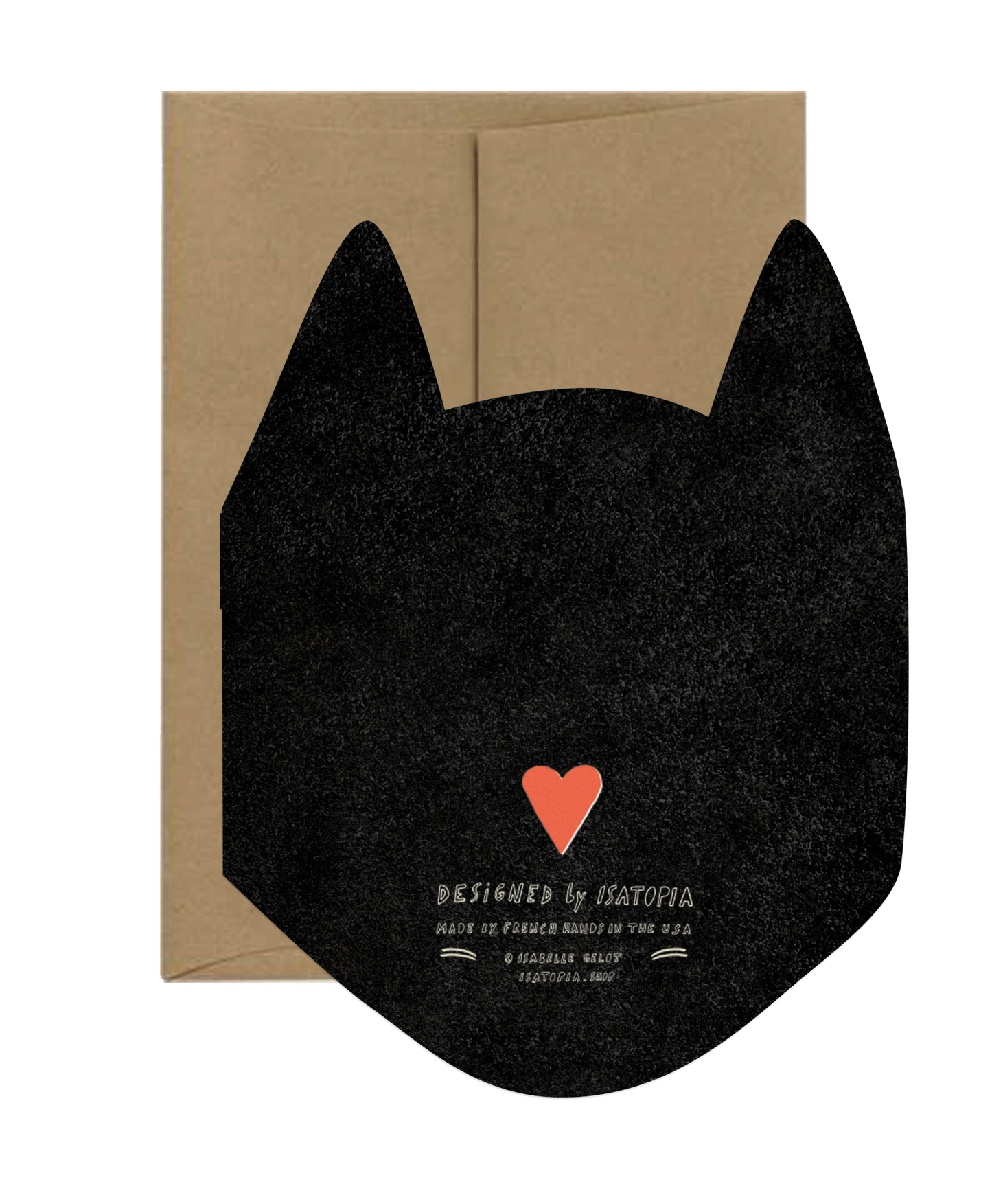 Black Cat Blink Die Cut Card · Isatopia