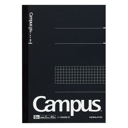 A5 Campus 5mm Grid Black Notebook · Kokuyo