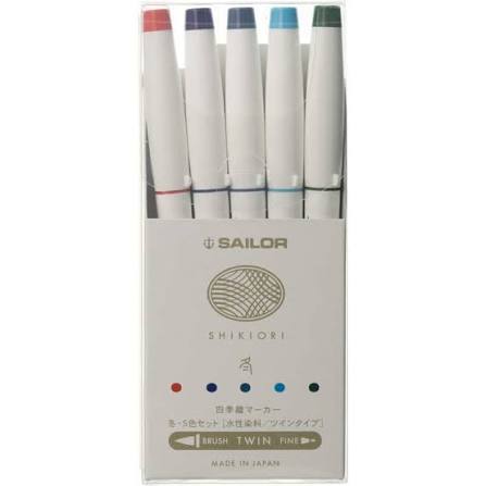 Sailor Shikiori Dual Tip Brush Pen Set《Winter | Set of 6》