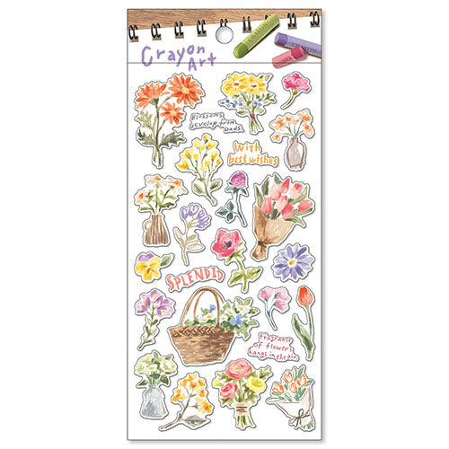 Flower Crayon Art Series Sticker Sheet · Mind Wave