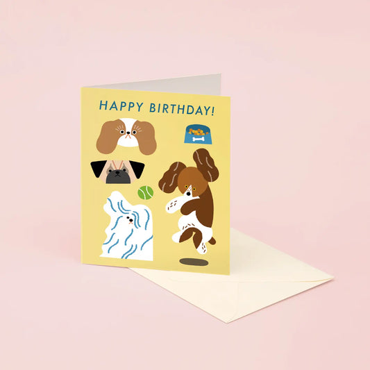 Playing Dogs Birthday Card  · Clap Clap