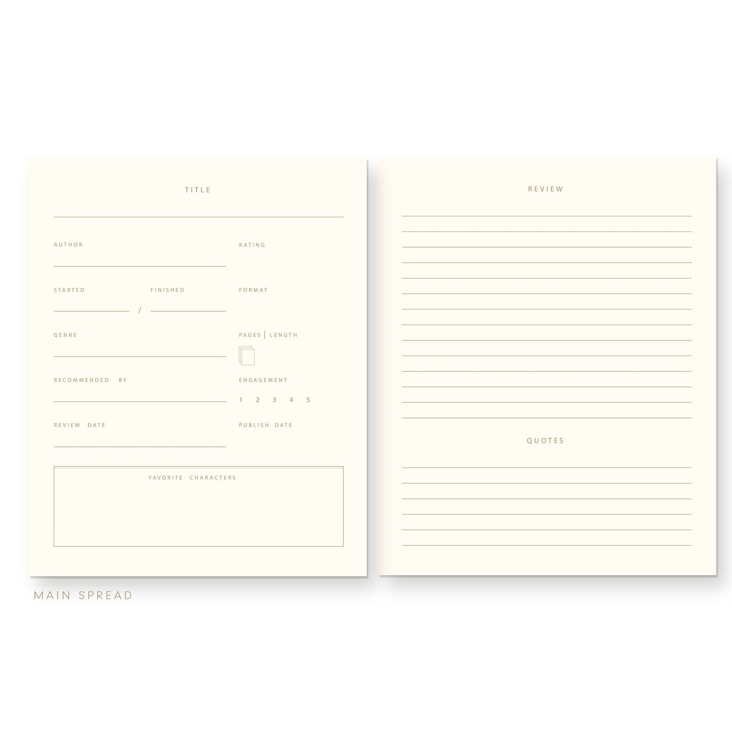 Heirloom Cover Bookmarked Book Reading Log · Ruff House Print Shop