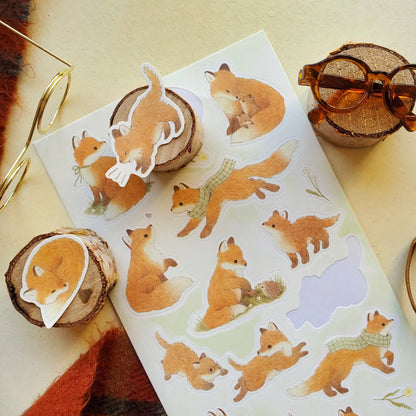 Lovely Little Foxes Sticker Sheet · STICKII
