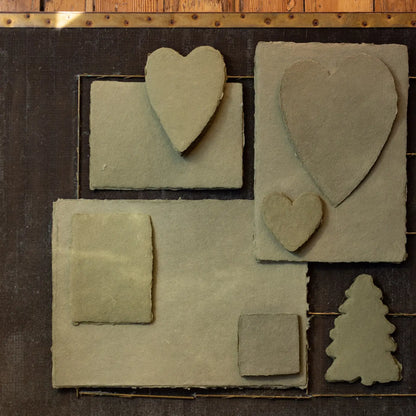Evergreen Olive Handmade Paper Flat Note · Oblation Papers & Press