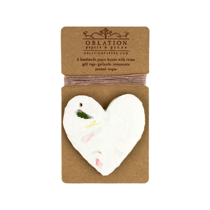 Floral Petite Handmade Paper Heart Tag · Oblation Papers & Press