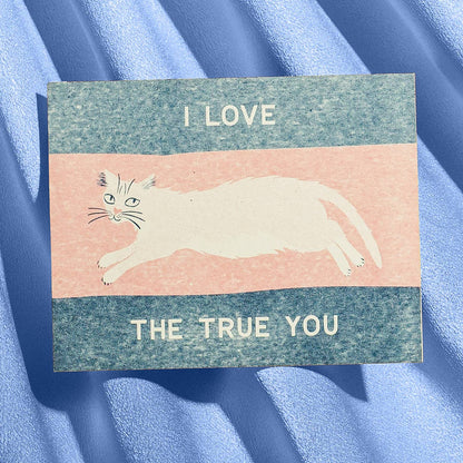 I Love The True You Trans Pride Risograph Card  · Bromstad Printing Co.