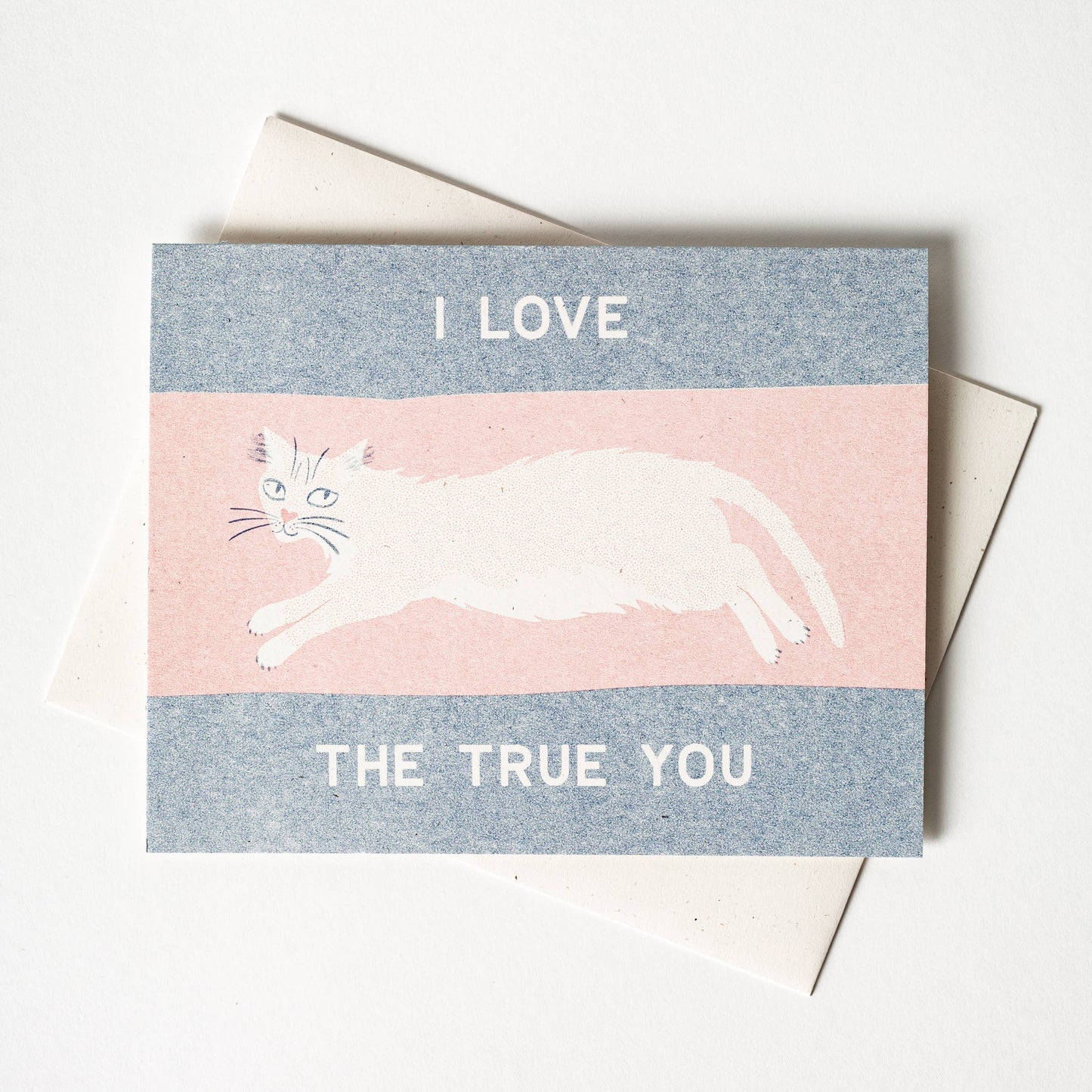 I Love The True You Trans Pride Risograph Card  · Bromstad Printing Co.
