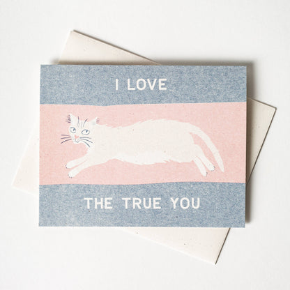 I Love The True You Trans Pride Risograph Card  · Bromstad Printing Co.