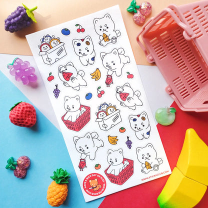 Shopping Shiba Sticker Sheet · STICKII