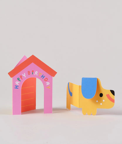 Dog in House Fold Out Kid's Birthday Card · Wrap