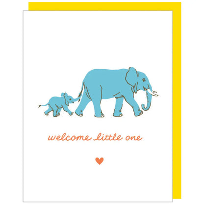 Elephant Walk Baby Card · Smudge Ink