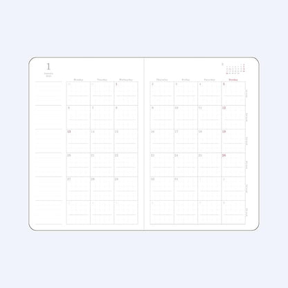 2025 Stalogy B6 Slim Black Monthly Diary