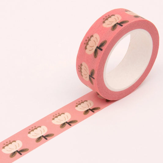 Pink Poppy Floral Washi Tape  · Clap Clap