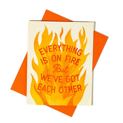 Everything Is On Fire Risograph Card  · Bromstad Printing Co.