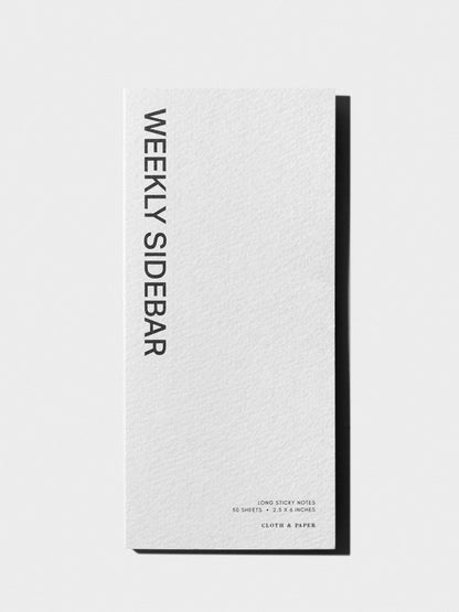White Long Weekly Sidebar Sticky Note · Cloth & Paper